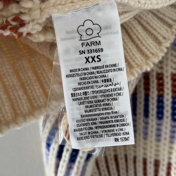 FARM RIO Bold Stitch Knit Cardigan XXS - Picture 12 of 13